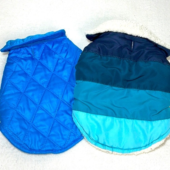 Two Quilted Dog Puffer Jackets - Picture 1 of 8